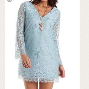 Blue Bell sleeve lace Party dress Large